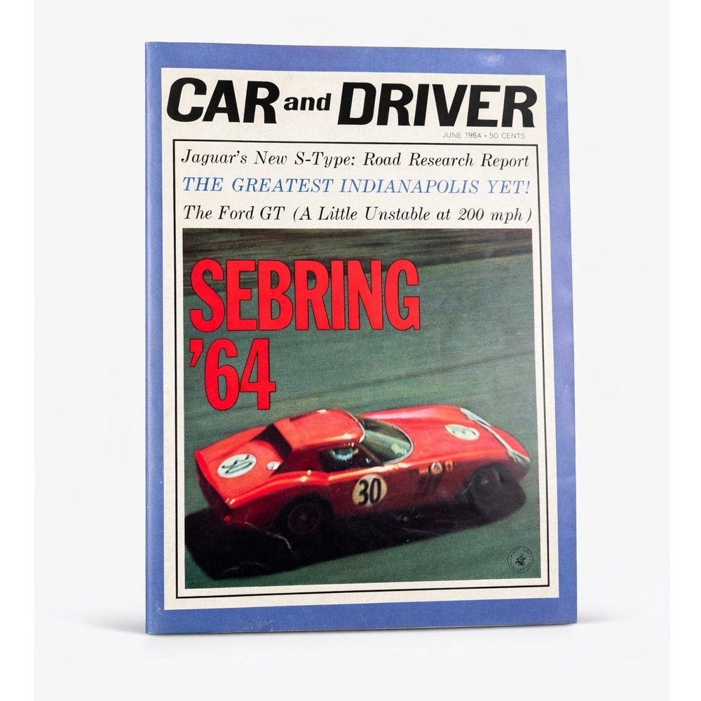 Vintage Car and Driver Magazine June 64 Sebring 64 Jaguar S-Type Ford GT Mustang